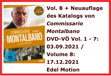 Vol. 8 + Neuauflage des Katalogs von Commissario Montalbano DVD-V Vol. 1 - 7: 03.09.2021 /  Volume 8: 17.12.2021  Edel Motion